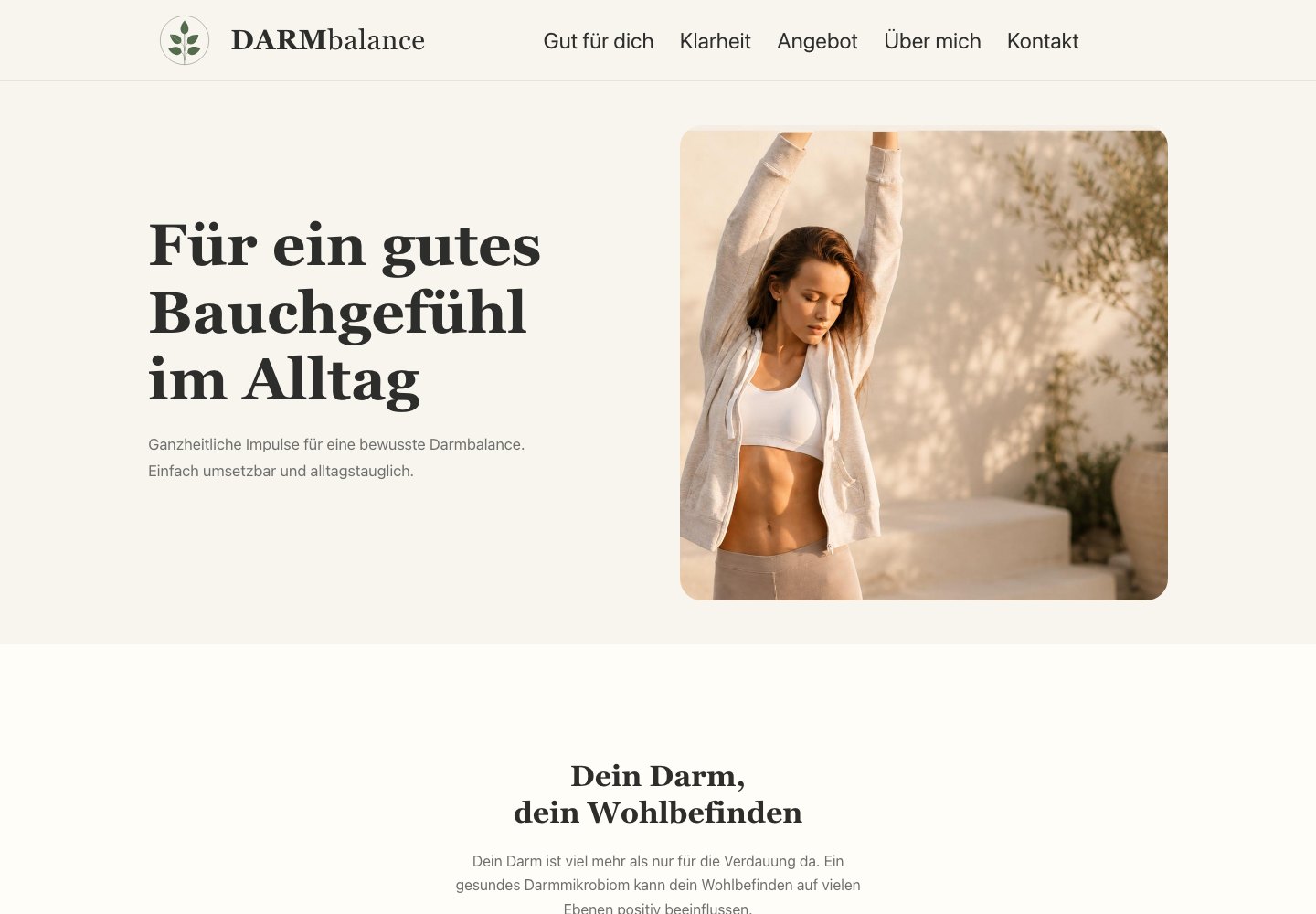 Website-Ansicht von DARMbalance