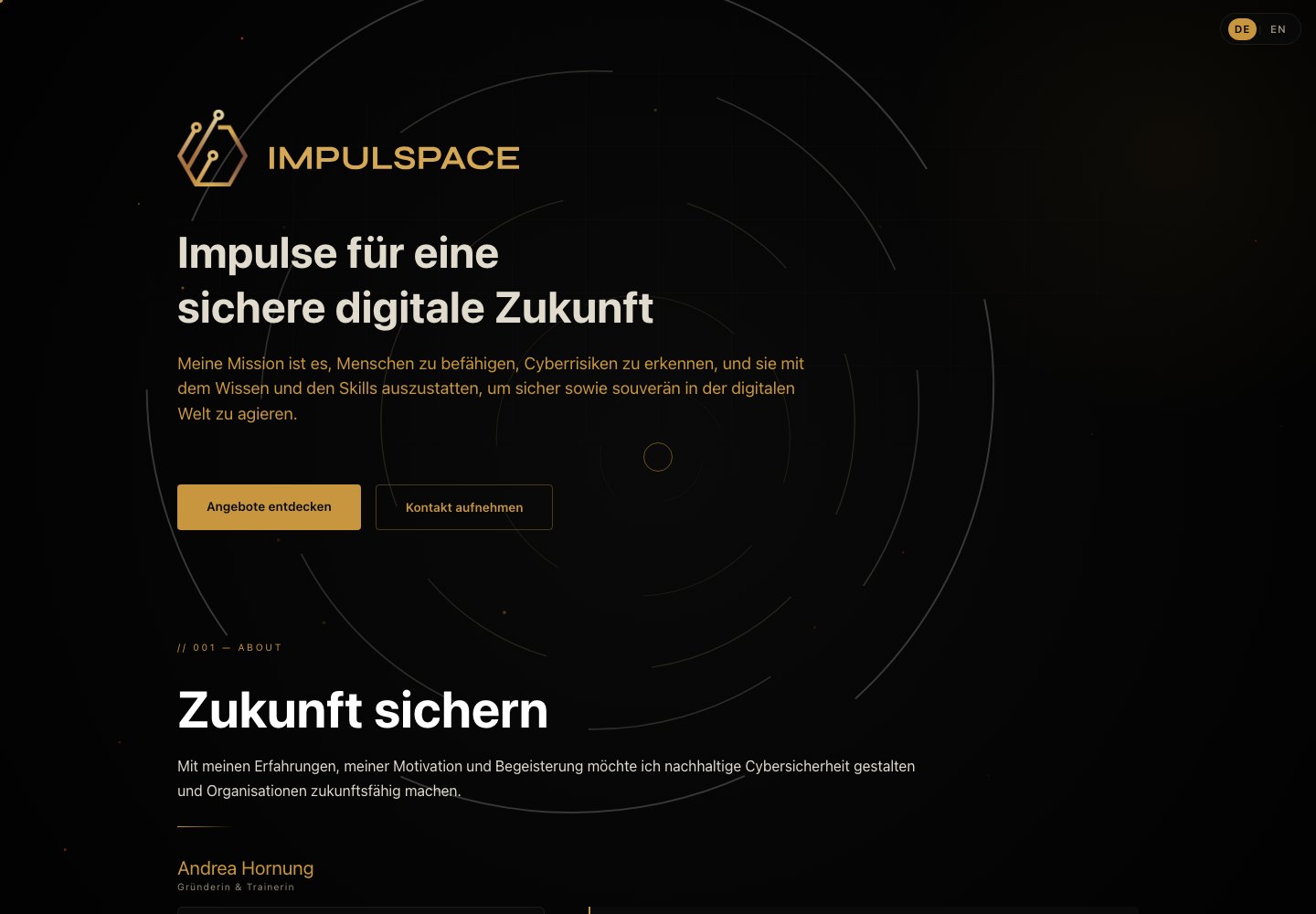 Website-Ansicht von IMPULSPACE