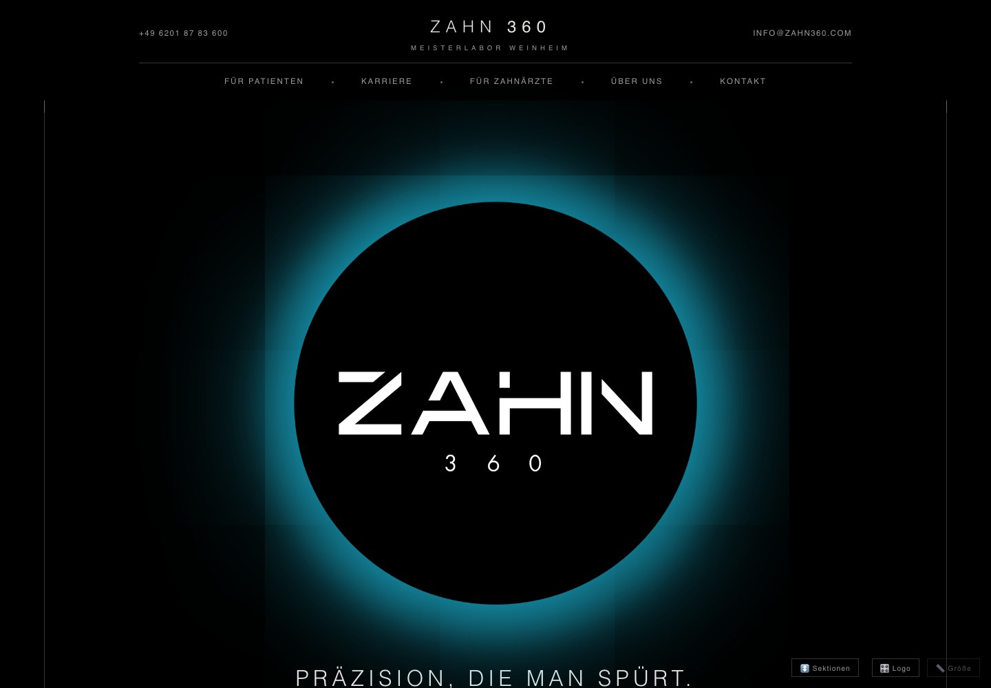Website-Ansicht von ZAHN 360